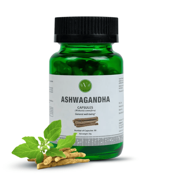 Ashwagandha Capsules | Premium Ayurvedic Herb for General Wellness | 60 Capsules | Vanan Herbal 