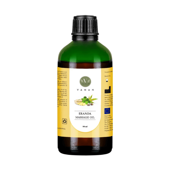 Eranda Massage Oil – 90 ml | Ayurvedic Skin-Soothing & Hydrating Oil | Vanan Herbal 