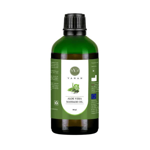 Aloe Vera Massage Oil – 90 ml | Natural Moisturizing & Soothing Body Oil | Vanan Herbal 