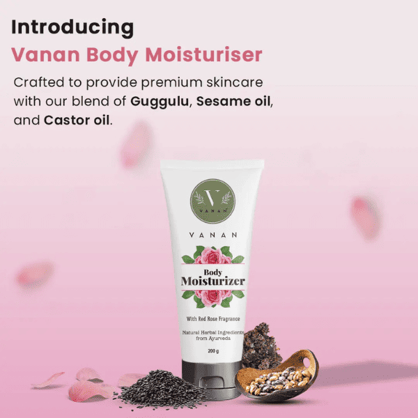 Vanan Moisturizer Red Rose – 200g | Radiant Hydrating Body Cream 
