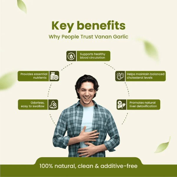 Garlic Capsules | Heart Health & Immunity Support | 60 Capsules| Vanan Herbal 
