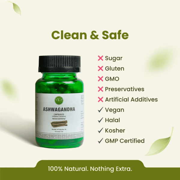 Ashwagandha Capsules | Premium Ayurvedic Herb for General Wellness | 60 Capsules | Vanan Herbal 