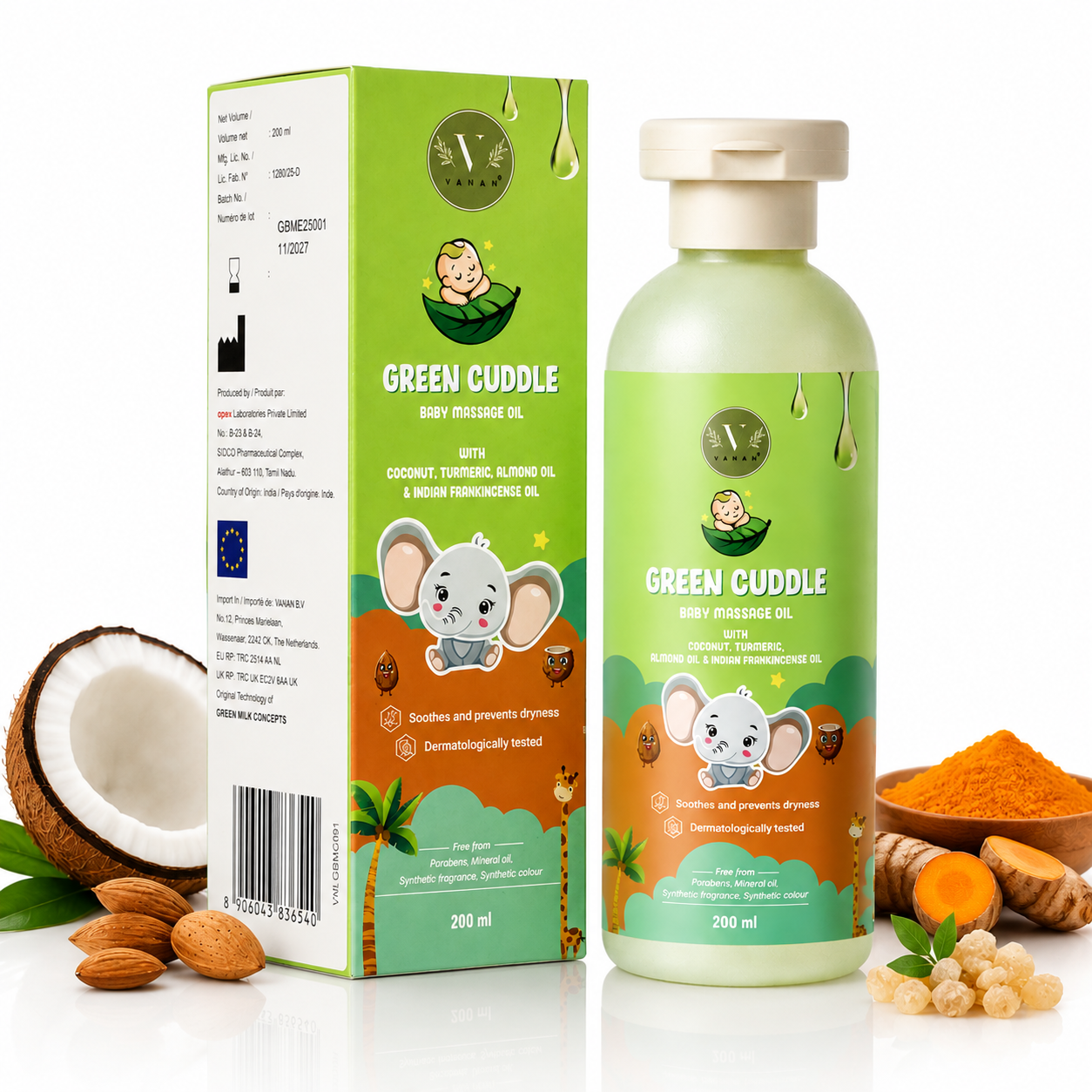 Baby Massage Oil | Daily Moisturising Care | 200 ml | Vanan Herbal 