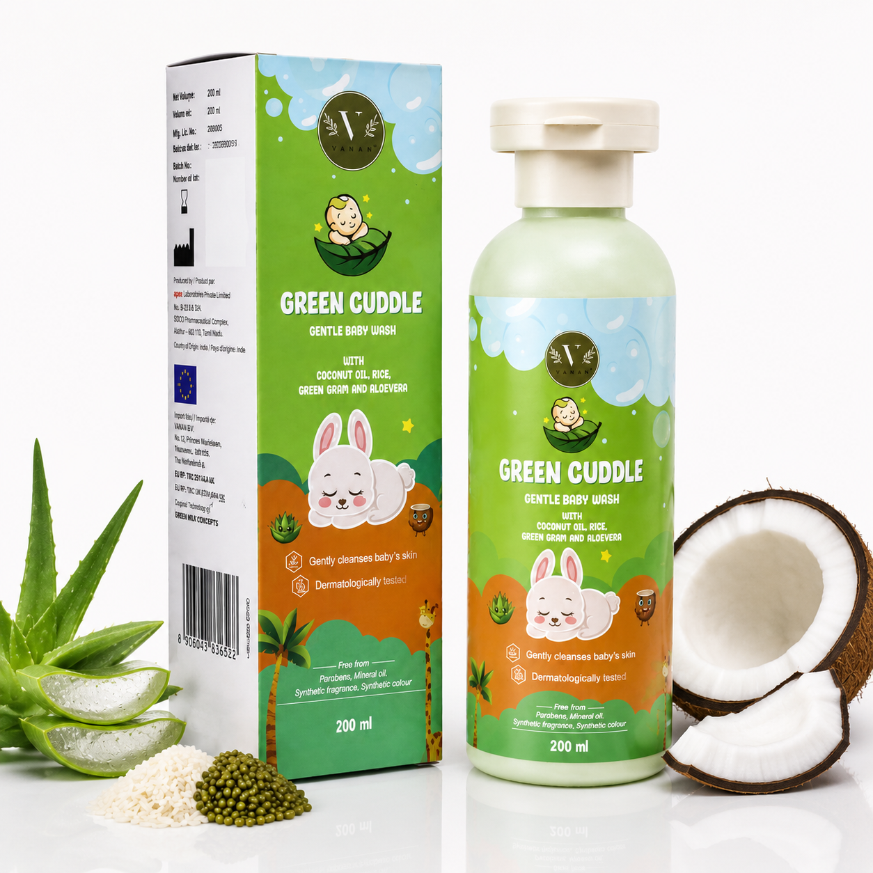 Baby Body Wash | Soap-Free Daily Cleanse & Skin Comfort | 200 ml | Vanan Herbal 