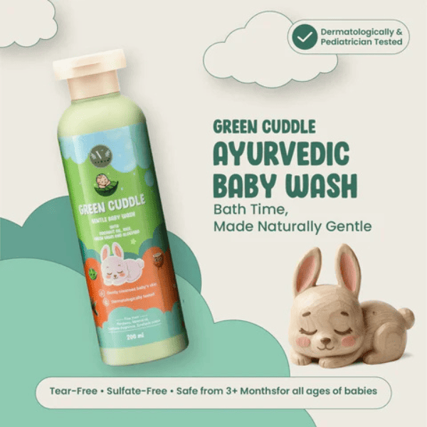 Vanan Herbal Gentle Baby Care Duo | Body Wash & Massage Oil | 200 ml Each 