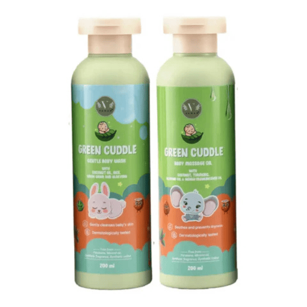Vanan Herbal Gentle Baby Care Duo | Body Wash & Massage Oil | 200 ml Each 