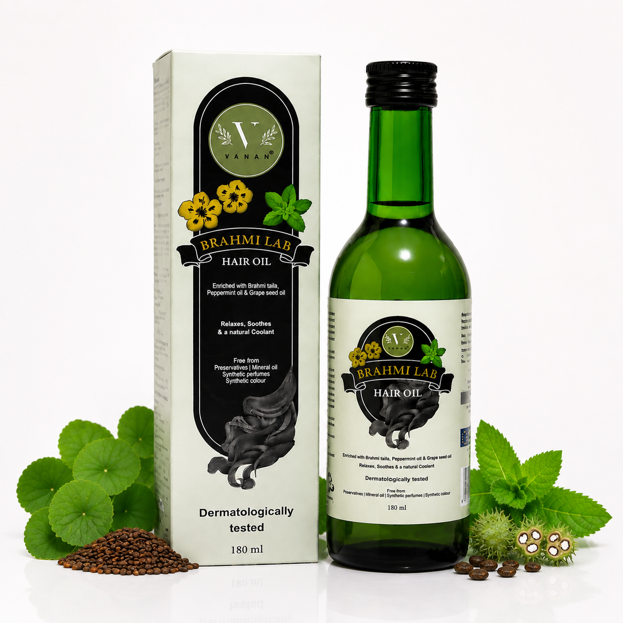 Brahmi Lab Hair Oil | Ayurvedic Hair Oil for Dry Hair, Scalp Care & Hair Treatment | 180 ml 