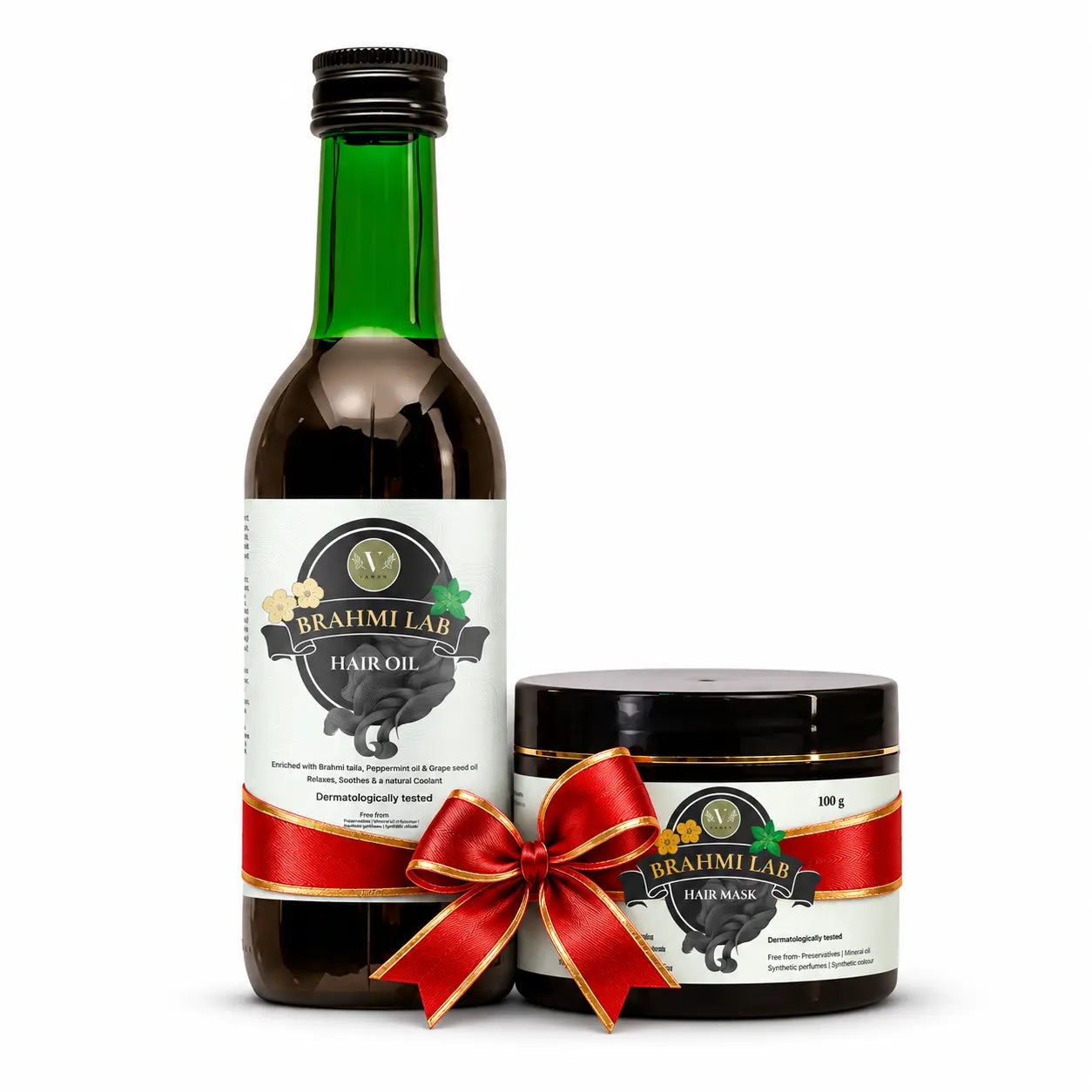 Brahmi Lab Hair Oil & Hair Mask Combo – Ayurvedic Hair Care for Dry & Frizzy Hair