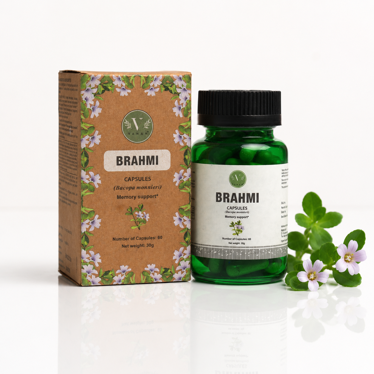 Brahmi Capsules | Memory, Focus & Mental Clarity | 60 Capsules | Vanan Herbal 