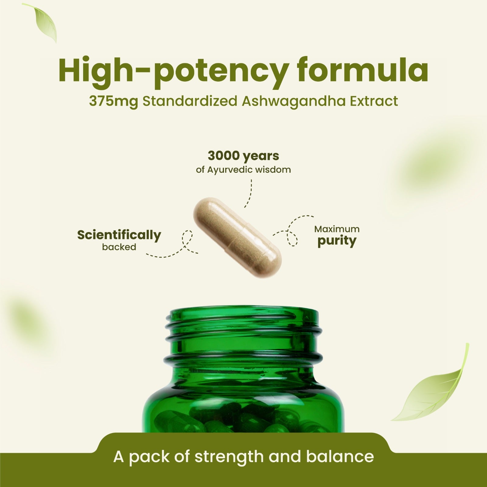 Ashwagandha Capsules | Premium Ayurvedic Herb for General Wellness | 60 Capsules | Vanan Herbal