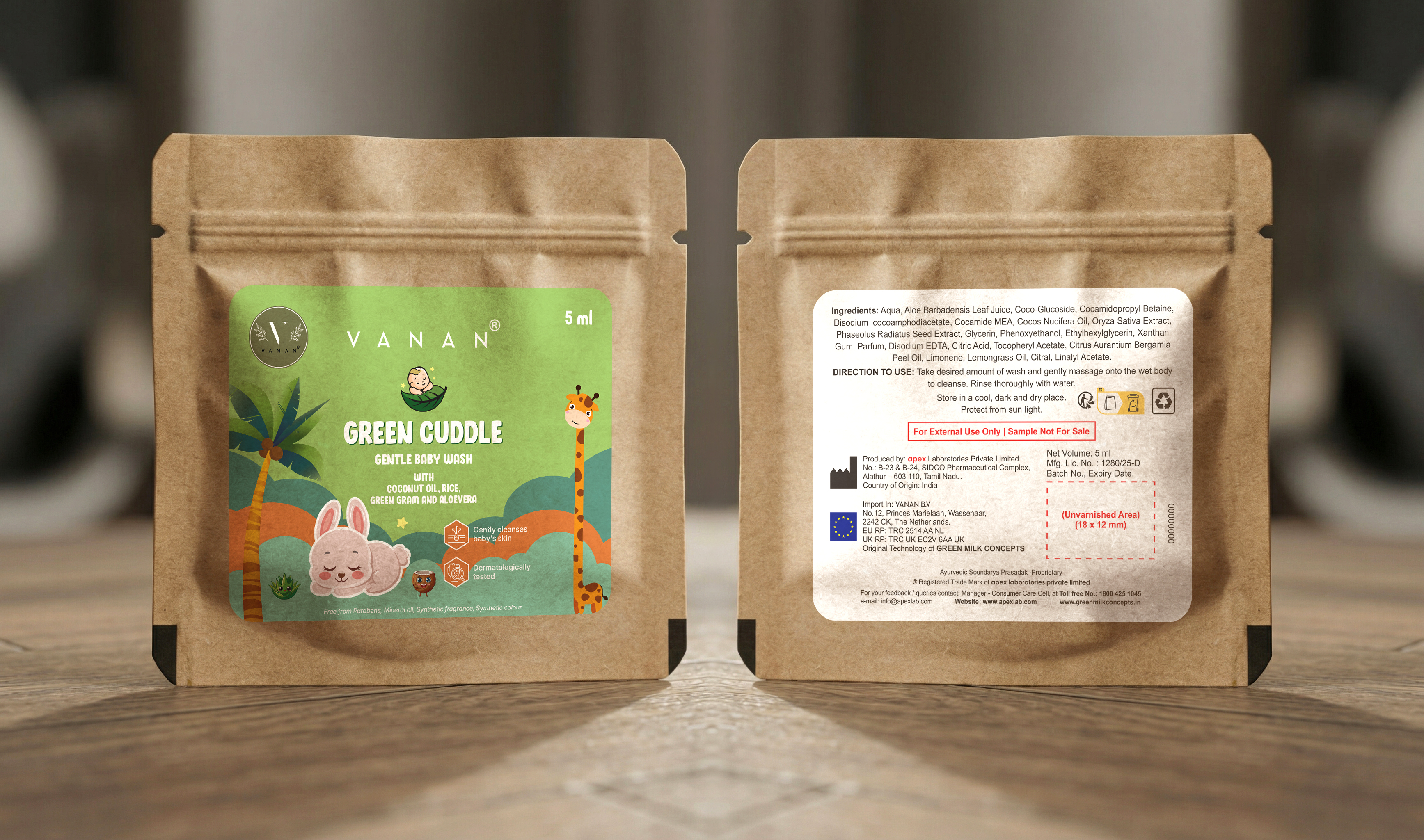Baby Body Wash | Sample Sachet | Vanan Herbal 