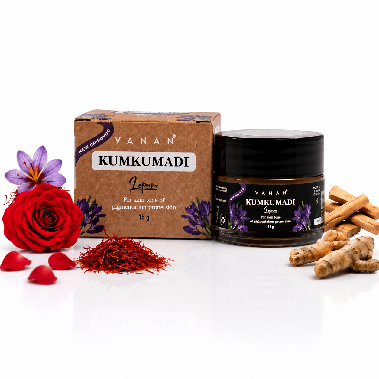 Vanan Kumkumadi (Saffron) Lepam – 15g | Radiance & Glow Enhancing Balm 