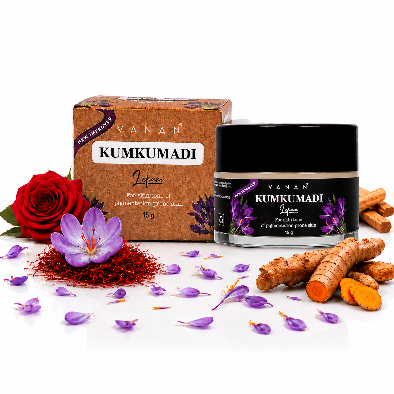 Vanan Kumkumadi (Saffron) Lepam – 15g | Radiance & Glow Enhancing Balm 
