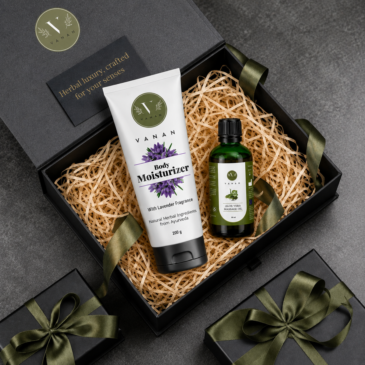 Lavender Moisturiser & Body Massage Oil Combo | Skin Hydration & Relaxation Care | Vanan Herbal 