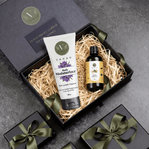Lavender Moisturiser & Body Massage Oil Combo | Skin Hydration & Relaxation Care | Vanan Herbal 