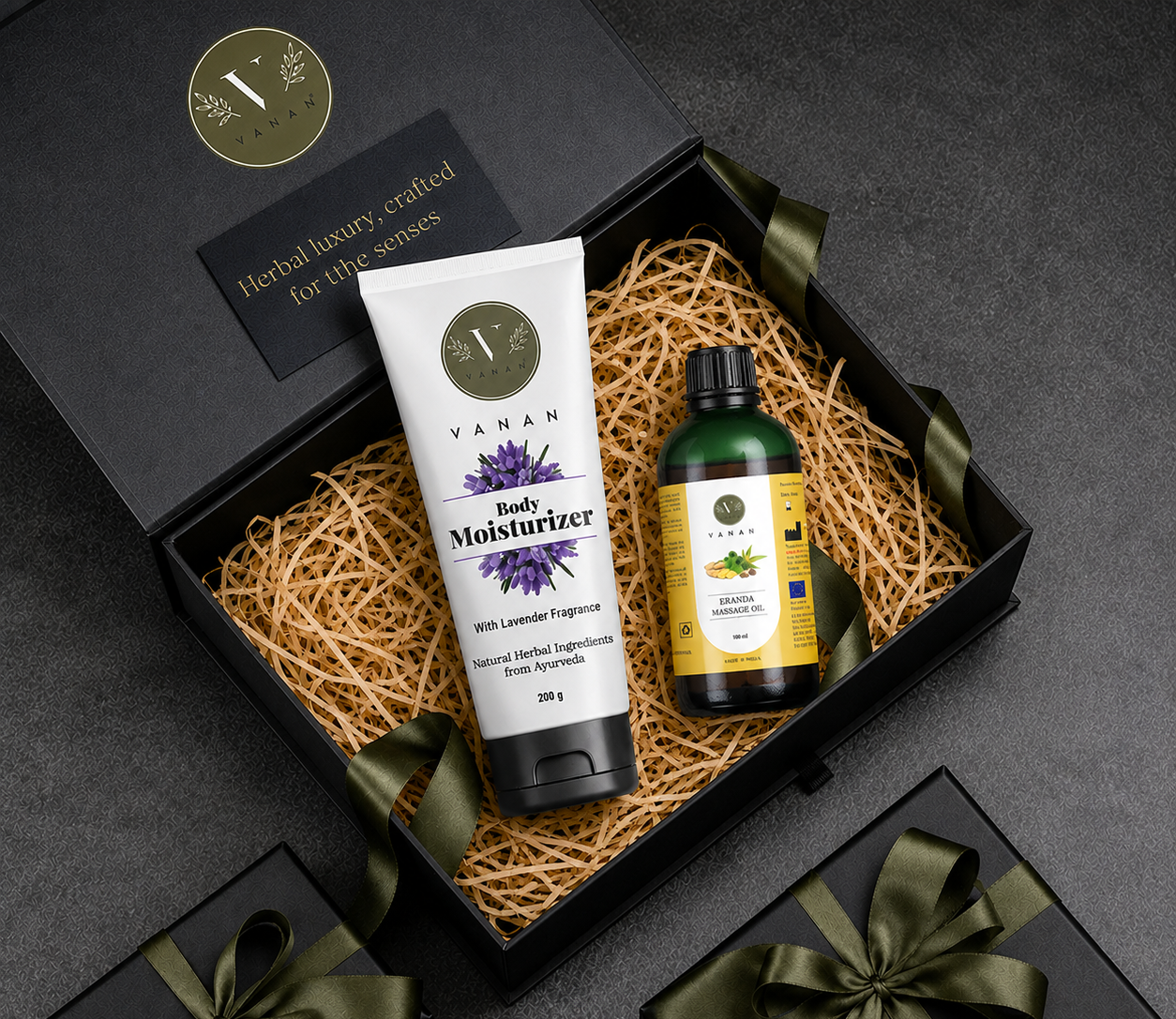 Lavender Moisturiser & Body Massage Oil Combo | Skin Hydration & Relaxation Care | Vanan Herbal 