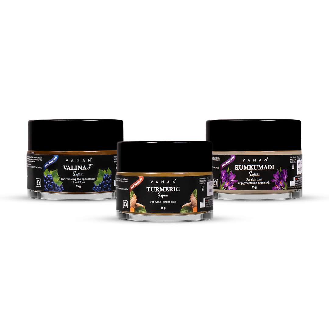 Three jars of Vanar products on a white background