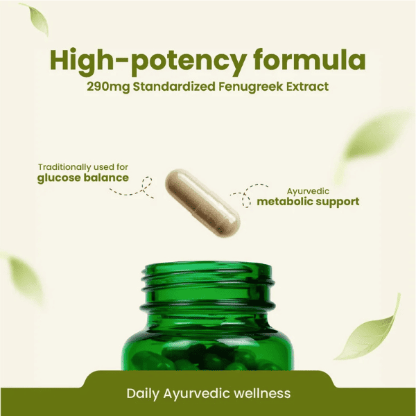 Methi (Fenugreek) Capsules | Metabolism & Blood Sugar Support | 60 Capsules | Vanan Herbal 