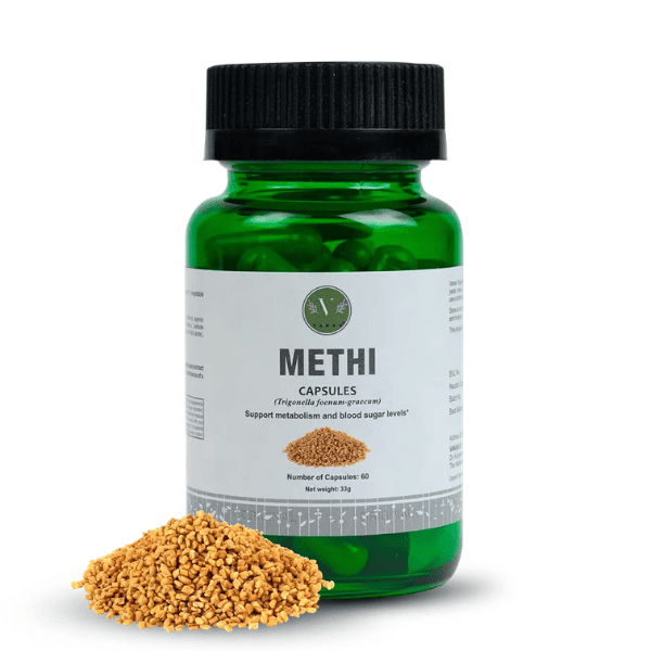Methi (Fenugreek) Capsules | Metabolism & Blood Sugar Support | 60 Capsules | Vanan Herbal 