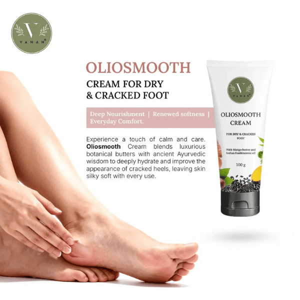 Oliosmooth Foot Cream | Foot Cream for Dry, Cracked Heels | Vanan Herbal 