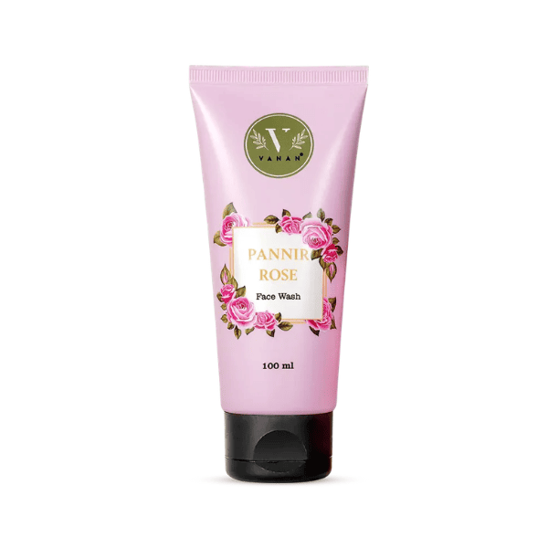 Pannir Rose Face Wash | Gentle Hydrating & Brightening Cleanser | Vanan Herbal 