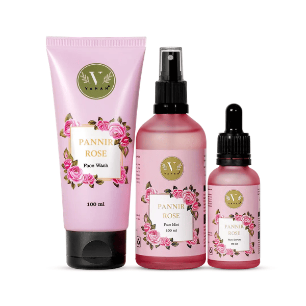 Pannir Rose Night Combo | Overnight Rejuvenating Skincare Set | Vanan Herbal 