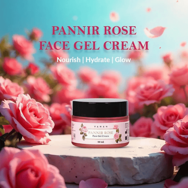 Pannir Rose Gel Cream (Pack of 2) | Lightweight Hydration & Radiance Formula | Vanan Herbal 