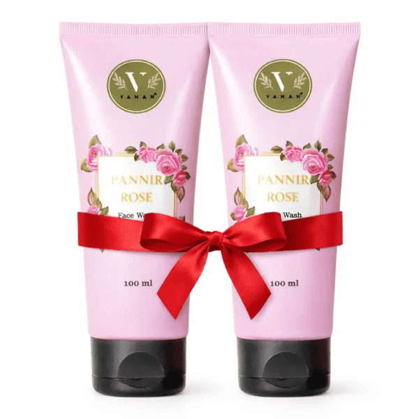Pannir Rose Face Wash (Pack of 2) | Gentle Hydrating & Brightening Cleanser | Vanan Herbal 