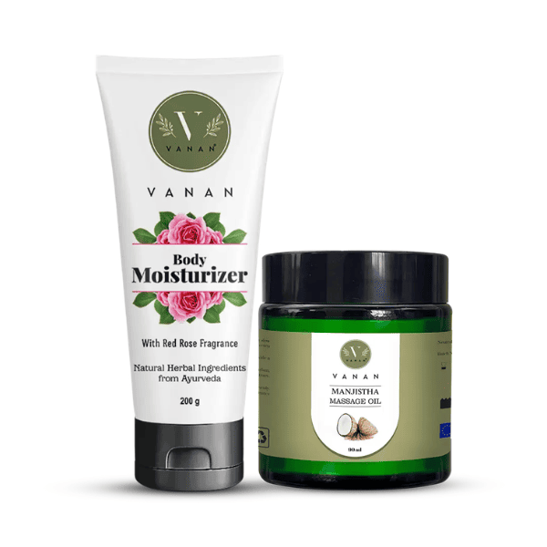 Rose Moisturiser & Body Massage Oil care | Hydrated Skin & Relaxed Body | Vanan Herbal 