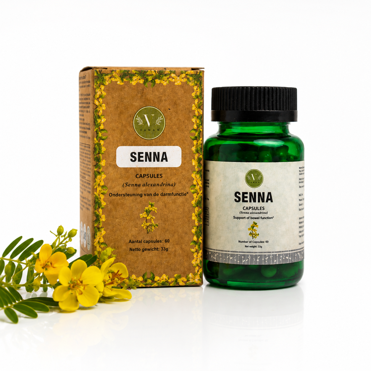 Senna Capsules | Natural Bowel Cleanse & Relief | 60 Capsules | Vanan Herbal 