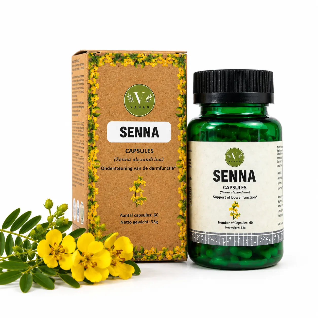 Senna Capsules for Constipation | Gentle Support for Regular Bowel Movements | Vanan Herbal