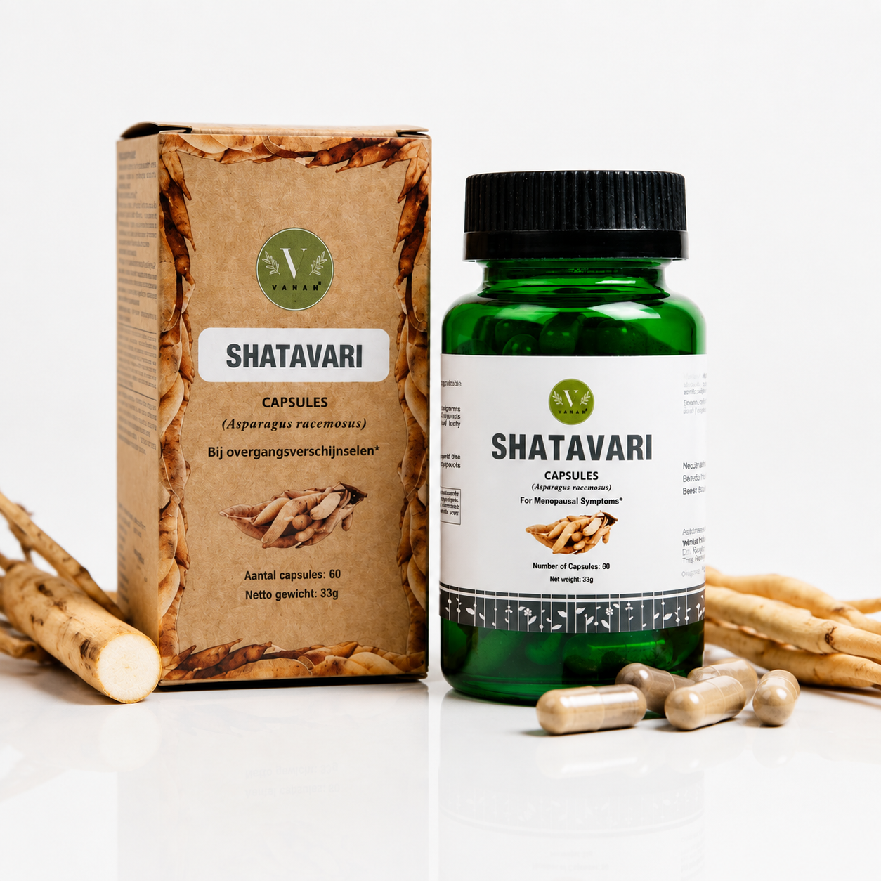 Shatavari Capsules | Women's Wellness & Hormonal Balance | 60 Capsules | Vanan Herbal 
