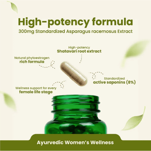 Shatavari Capsules | Women's Wellness & Hormonal Balance | 60 Capsules | Vanan Herbal 