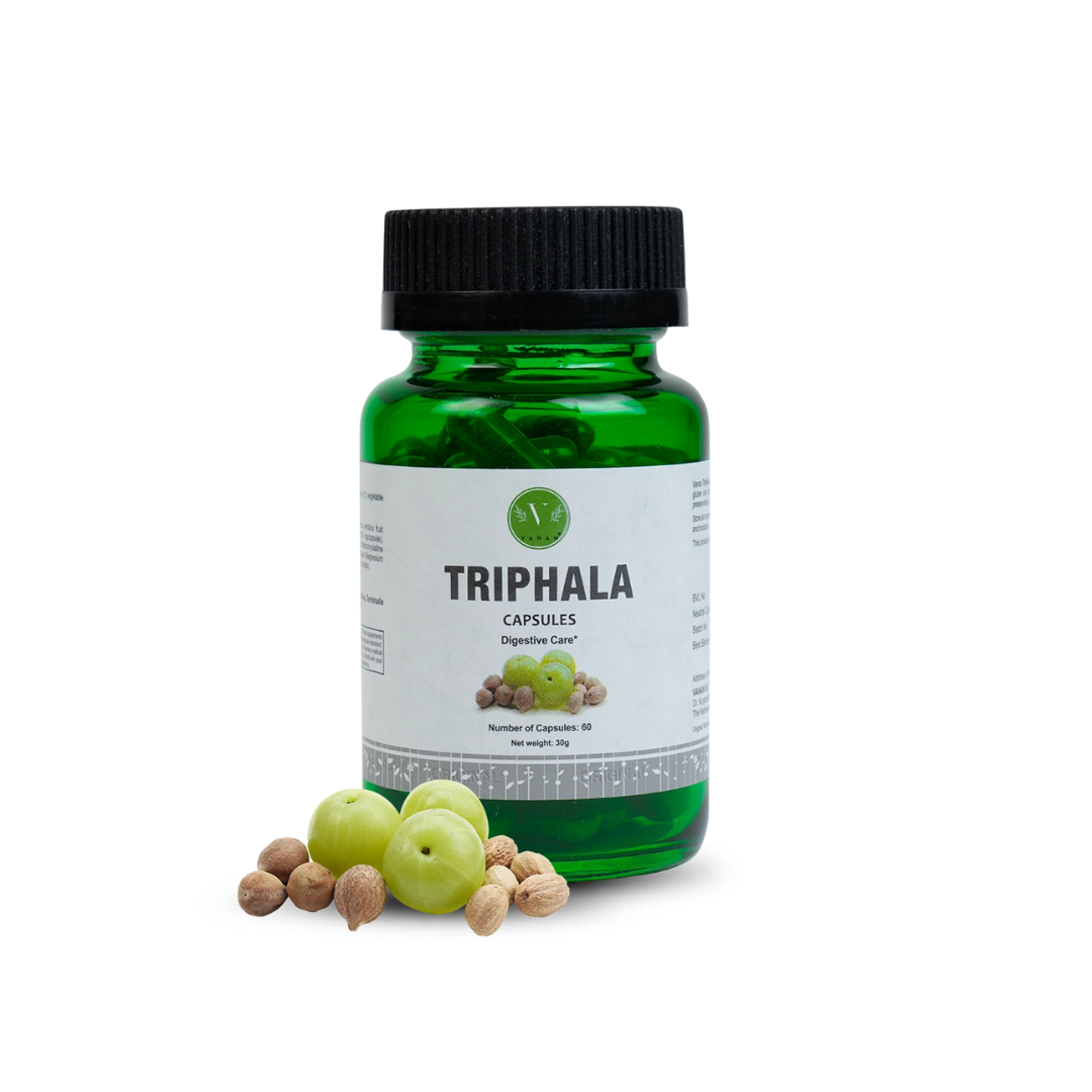 Triphala Capsules | Digestive Cleanse & Detox Support | 60 Capsules | Vanan Herbal 