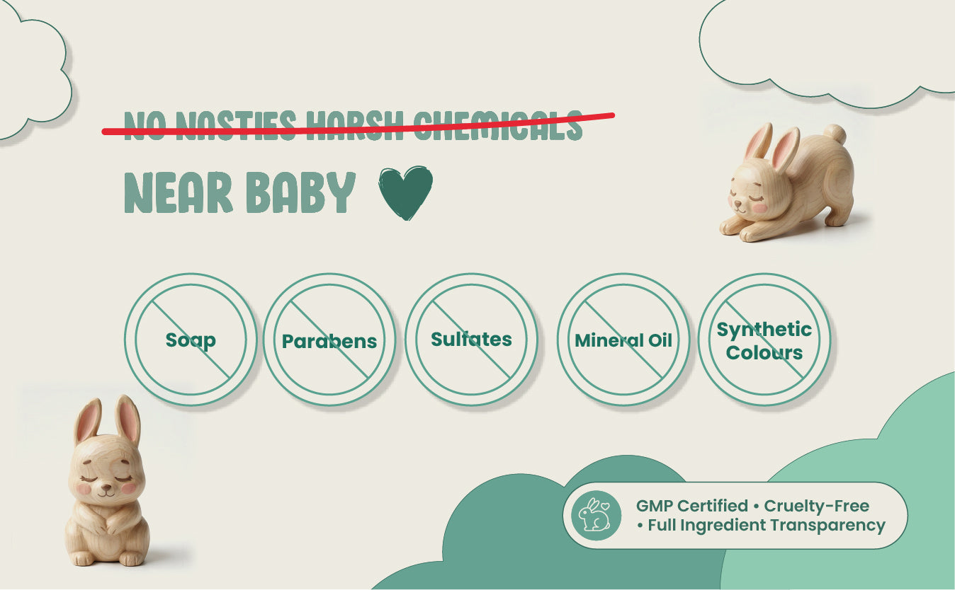 Product label with safety features and certification logos on a white background