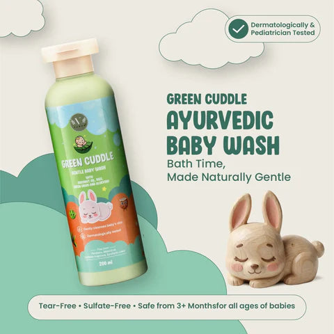 Vanan Herbal Gentle Baby Care Duo | Body Wash & Massage Oil | 200 ml Each 