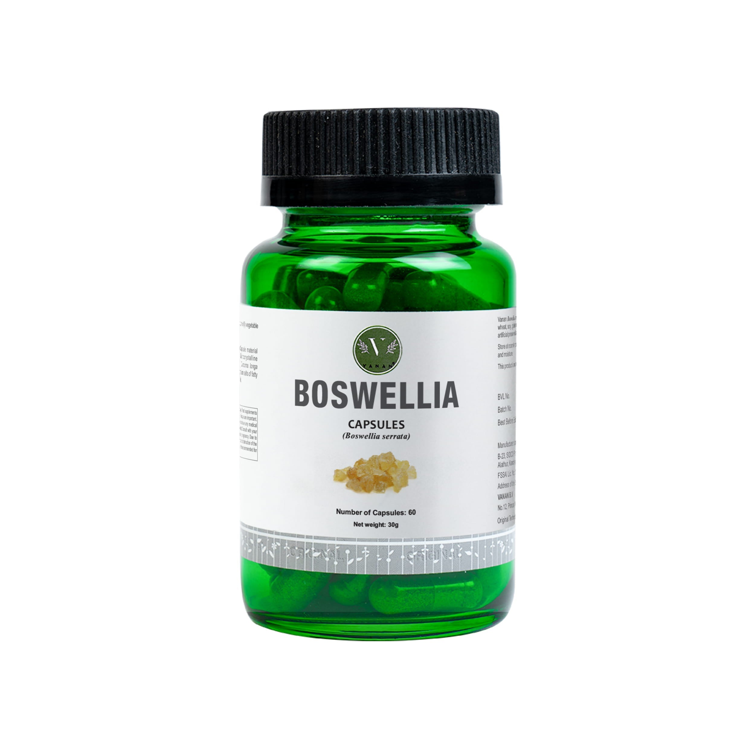 Boswellia Capsules | Joint Comfort & Mobility Support | 60 Capsules | Vanan Herbal 
