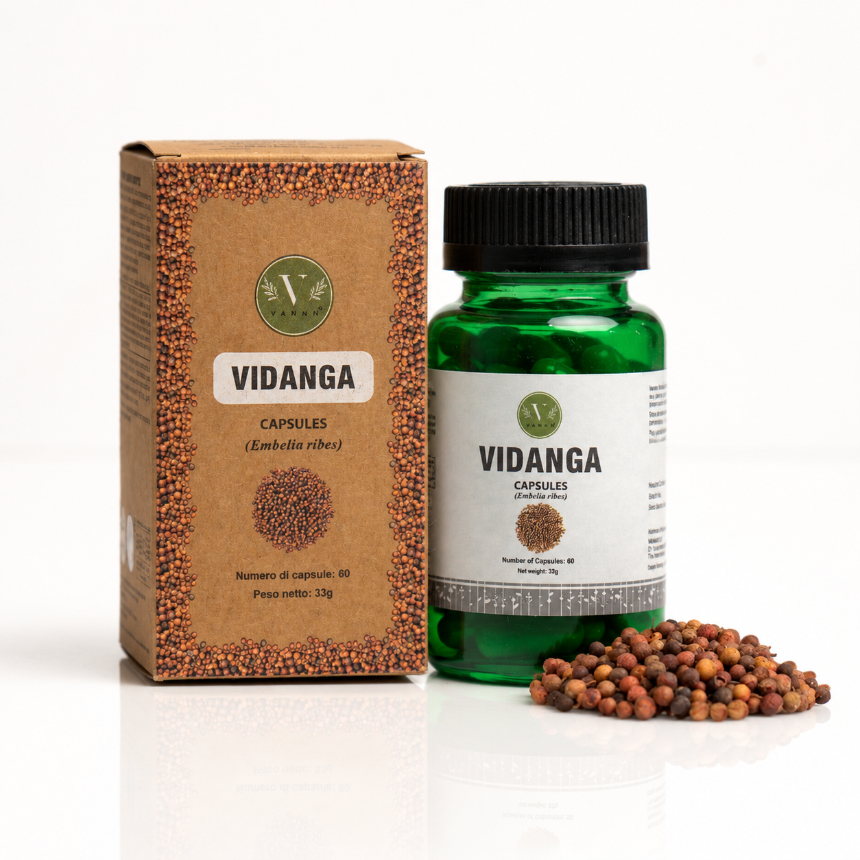 Vidanga Capsules | Digestive Support & Natural Detox | 60 Capsules | Vanan Herbal 