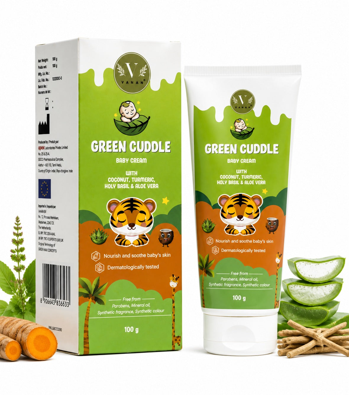 Baby Rash Cream | Gentle Daily Protection for Delicate Skin | 100 g | Vanan Herbal 