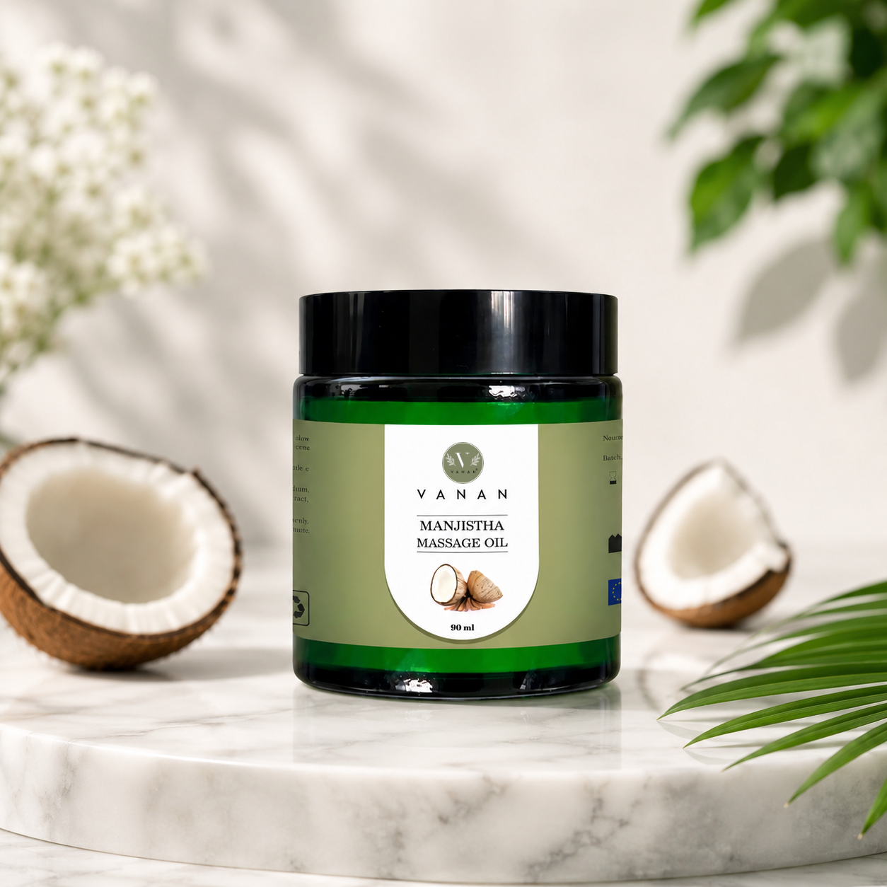 100% Pure Coconut Oil Massage – 90 ml | Ayurvedic Brightening & Detoxifying Oil | Vanan Herbal 