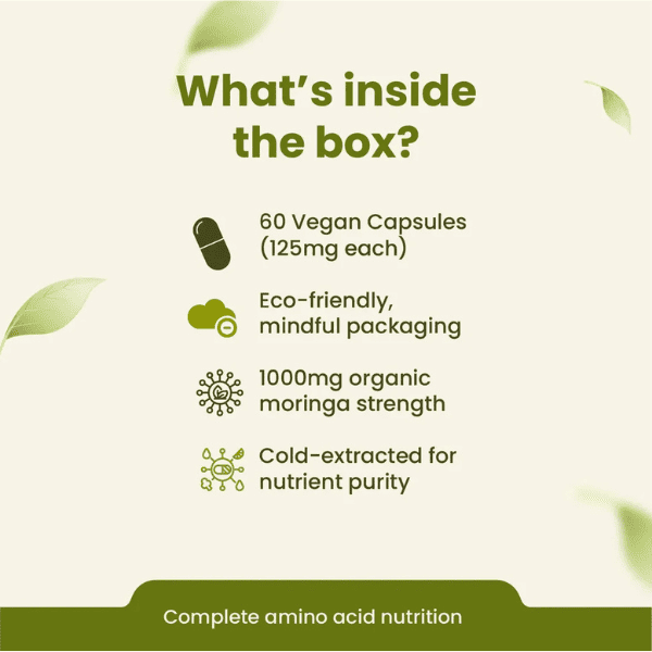 Moringa Capsules | Superfood Nutrition & Energy Support | 60 Capsules | Vanan Herbal 