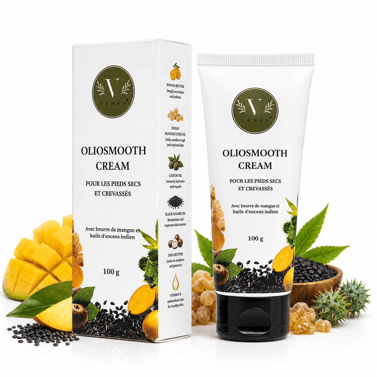 Oliosmooth Foot Cream | Foot Cream for Dry, Cracked Heels | Vanan Herbal 