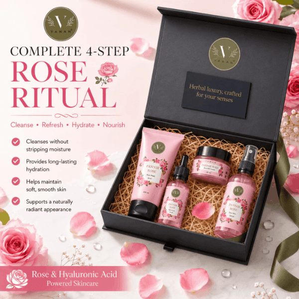 Pannir Rose Gift Box | Luxurious Skincare Collection | Vanan Herbal 