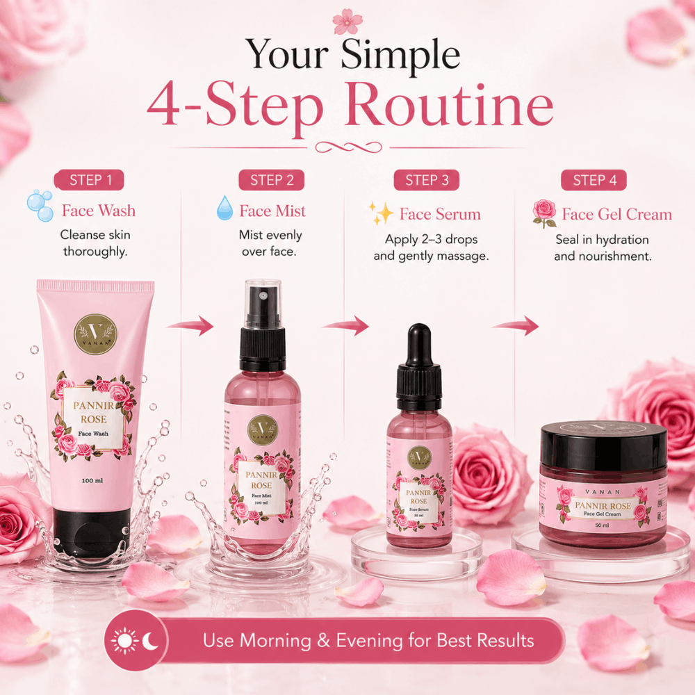 Pannir Rose Gift Box | Luxurious Skincare Collection | Vanan Herbal 