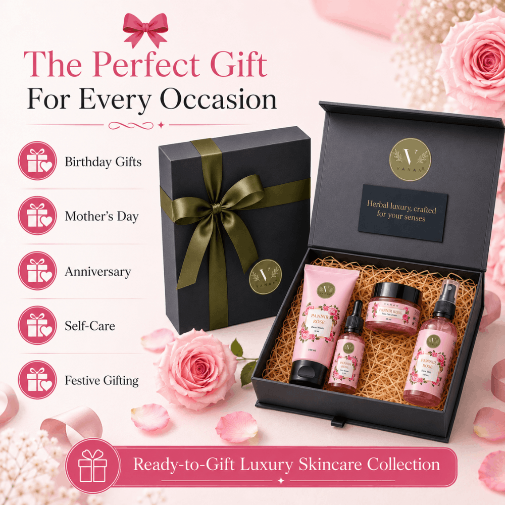 Pannir Rose Gift Box | Luxurious Skincare Collection | Vanan Herbal 