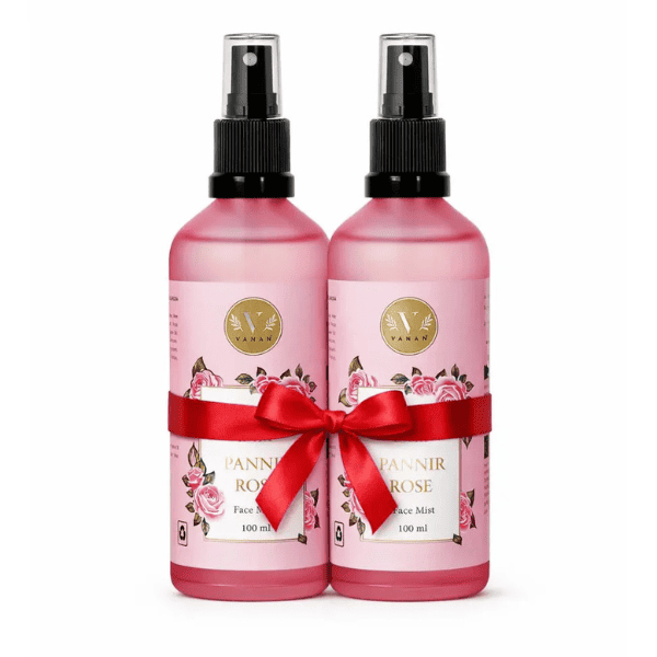 Pannir Rose Face Mist (Pack of 2) | Instant Hydration & Radiance Boost | Vanan Herbal 