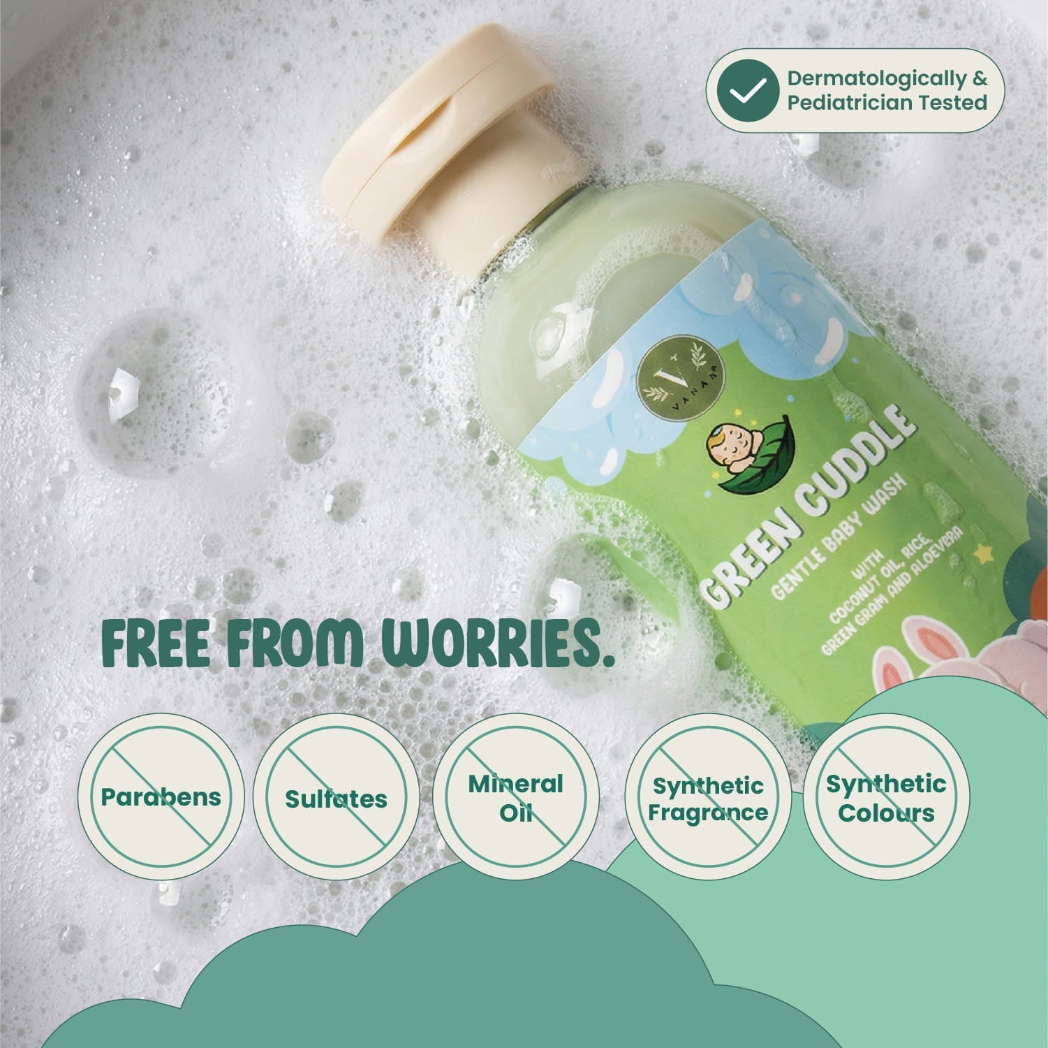 Baby Body Wash | Soap-Free Daily Cleanse & Skin Comfort | 200 ml | Vanan Herbal 