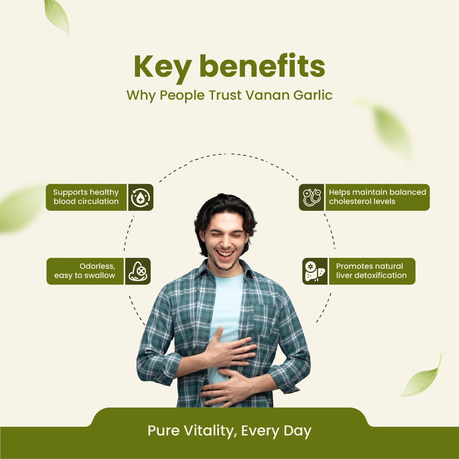 Garlic Capsules | Heart Health & Immunity Support | 60 Capsules| Vanan Herbal 